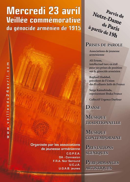 veillée commémorative du genocide armenien de 1915