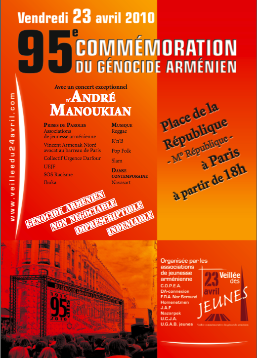 veillee 2010 commemorative du genocide armenien de 1915